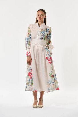 Midi Kleid aus Leinen