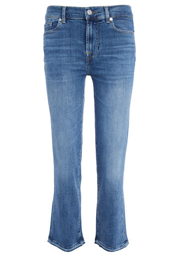 Mid-Rise Straight Crop Jeans