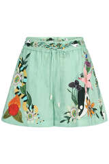 Bedruckte Shorts Meagan aus Leinen 