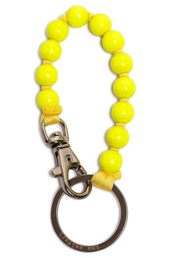 Silver Keychain with Neon Yellow