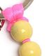 Silver Keychain with Pastel Yellow/Pink