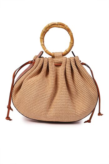 Tasche in Raffia Optik